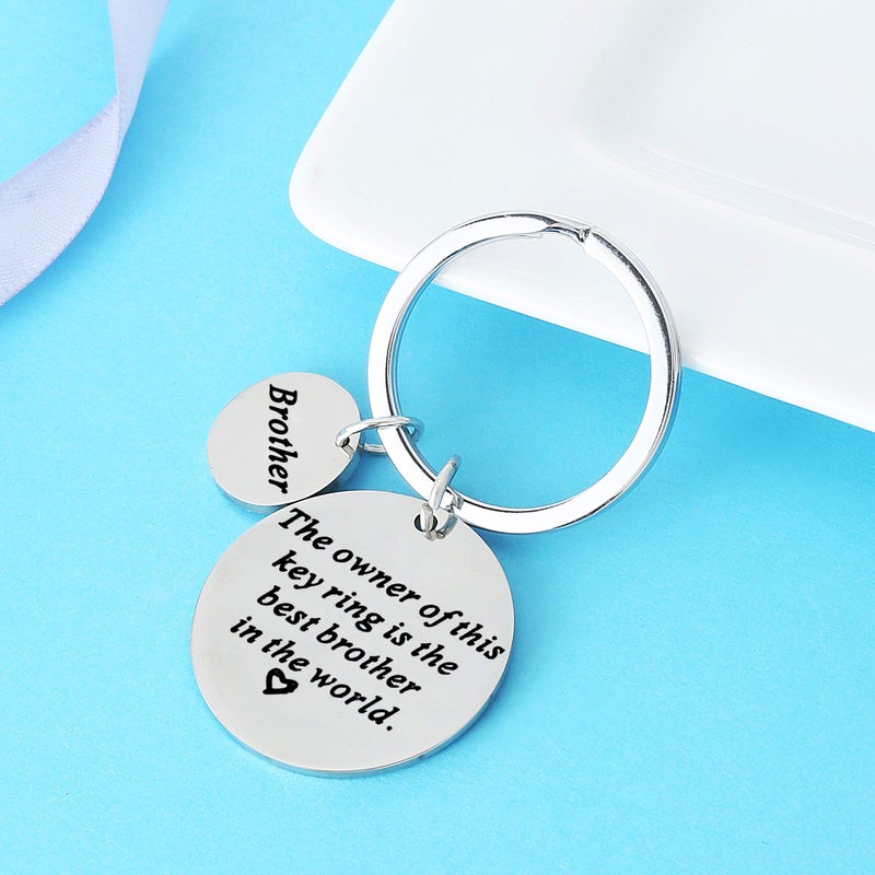 Nimteve Christmas Gifts for Family Member Grandma Grandpa Mom Dad Sister Brother Keychain Key Ring Love Funny Gifts (Best Brother in The World) - Image 4
